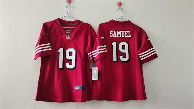 Women%27s San Francisco 49ers #19 Deebo Samuel Red Vapor Alternate Stitched Jersey->women nfl jersey->Women Jersey